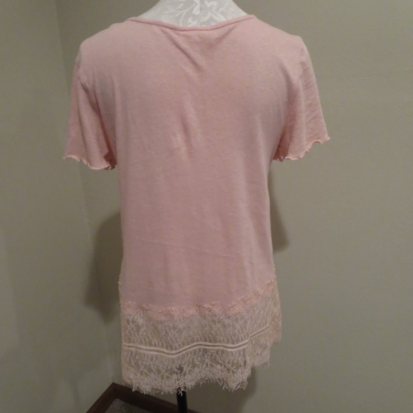 Anthropologie Deletta Linen & Lace tee shirt top - Picture 6 of 6